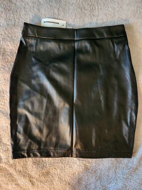 CBR Black Faux Leather Mini Skirt